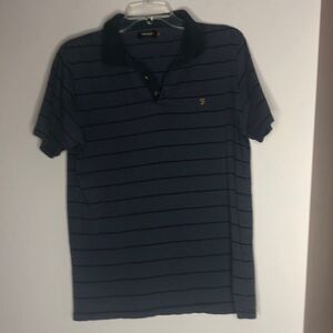 3/$15 Farah vintage blue striped men’s polo shirt